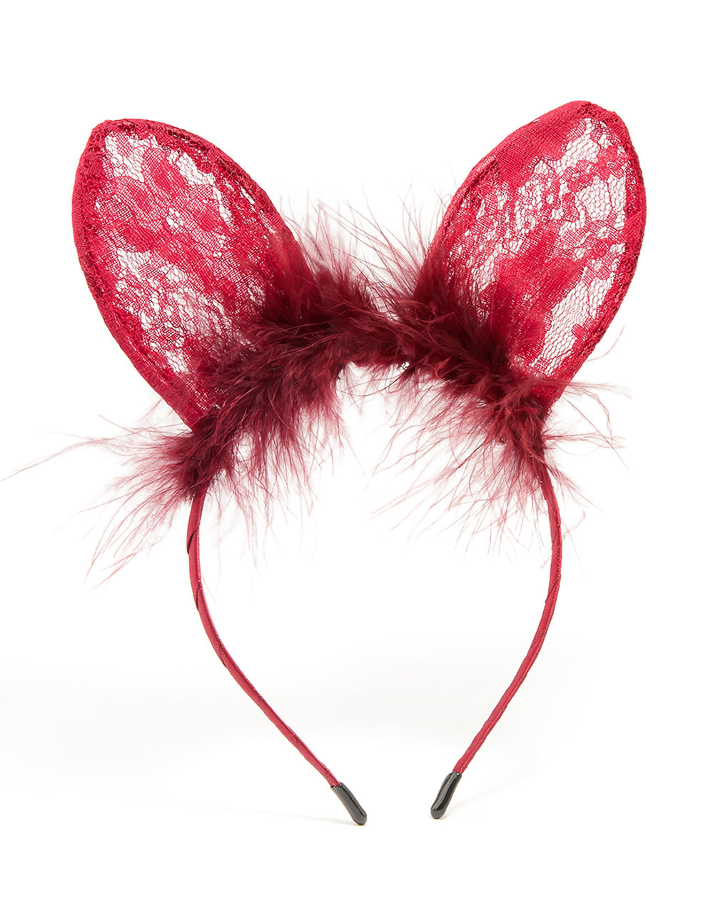 Red Lacy Fluffy Fabric Headband