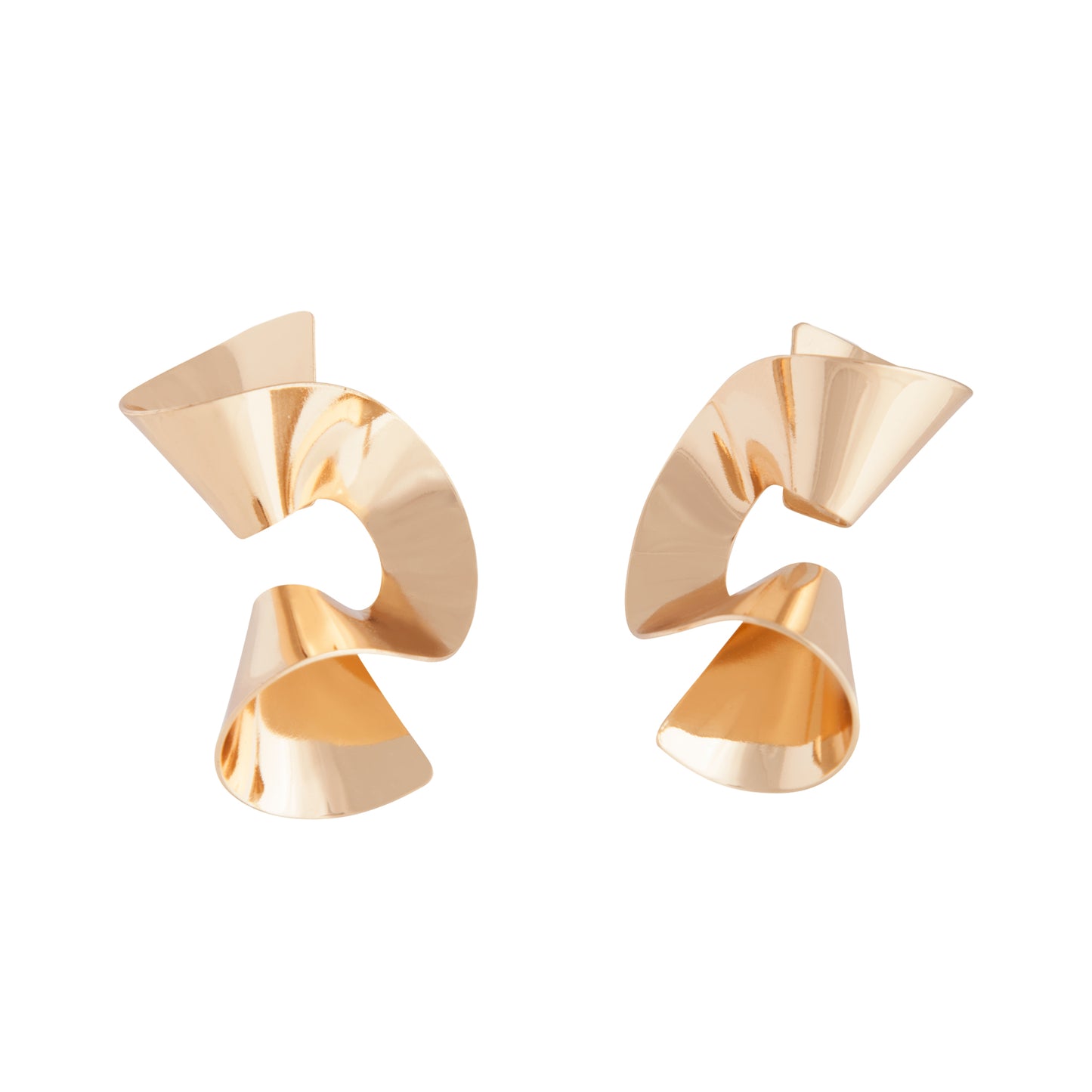 GOLD SWIRL STATEMENT STUD EARRING