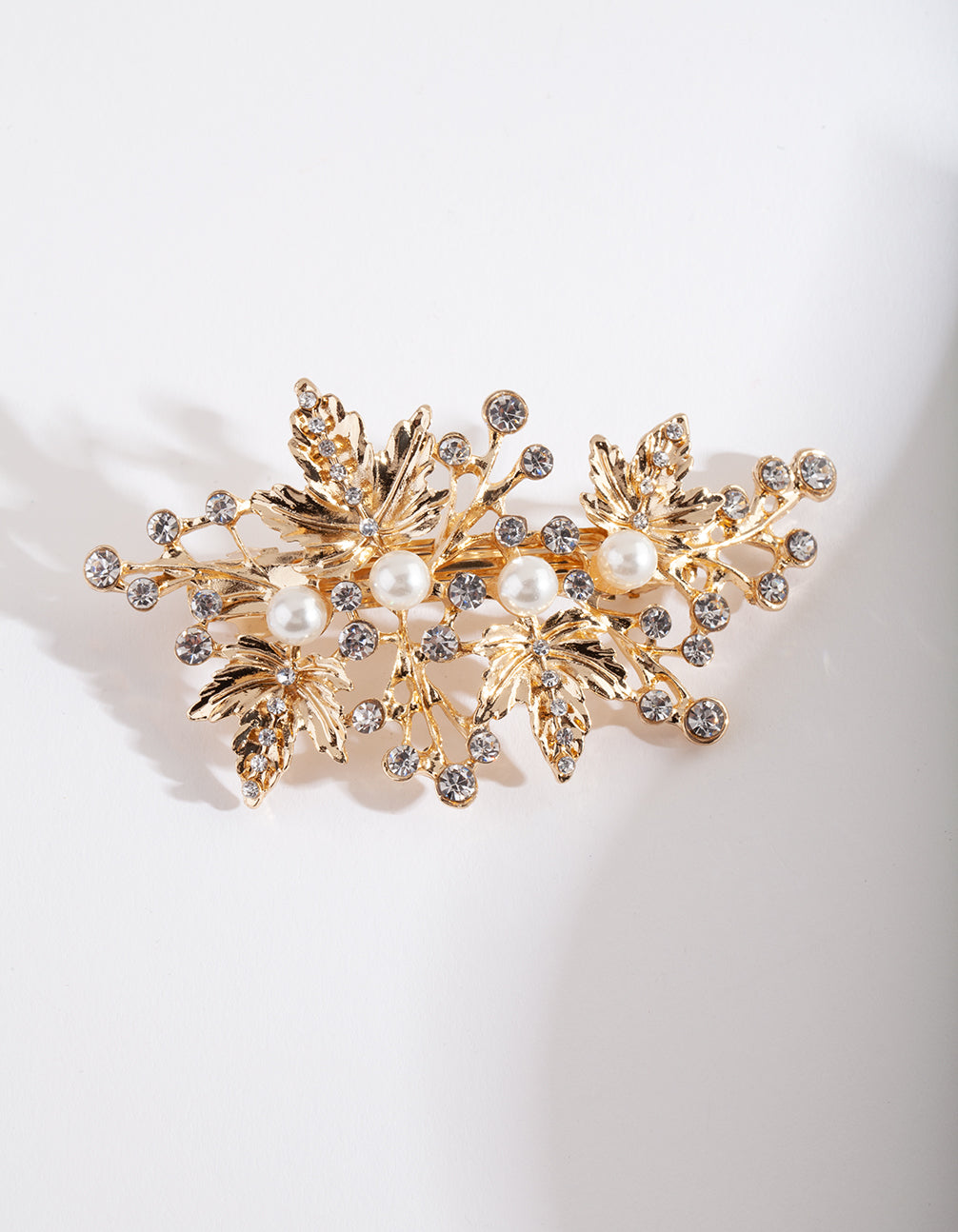 BDBL SG LEAF PRL FLWR BARRETTE