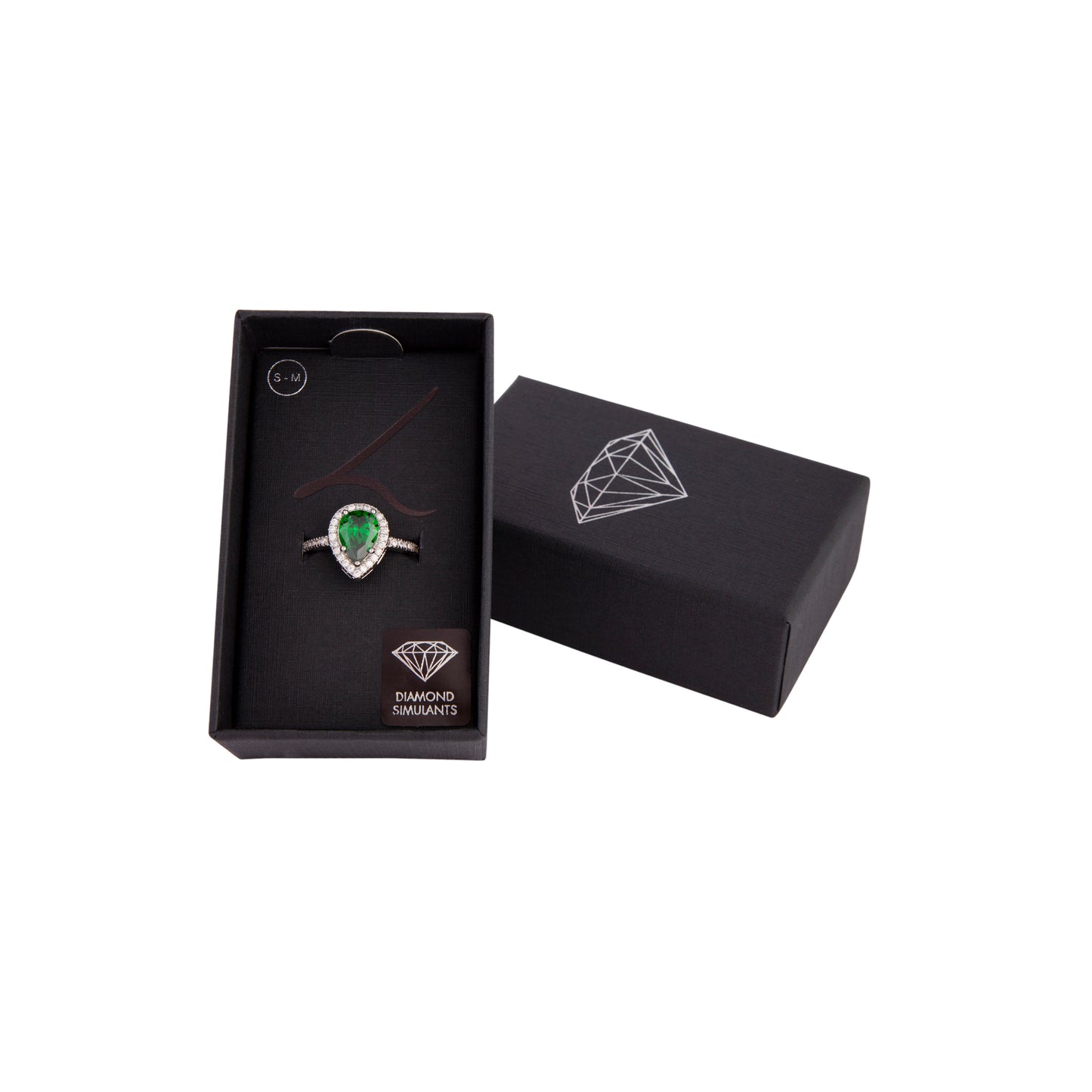 LOVL DS RH PEAR + 1 ROW DIA RG