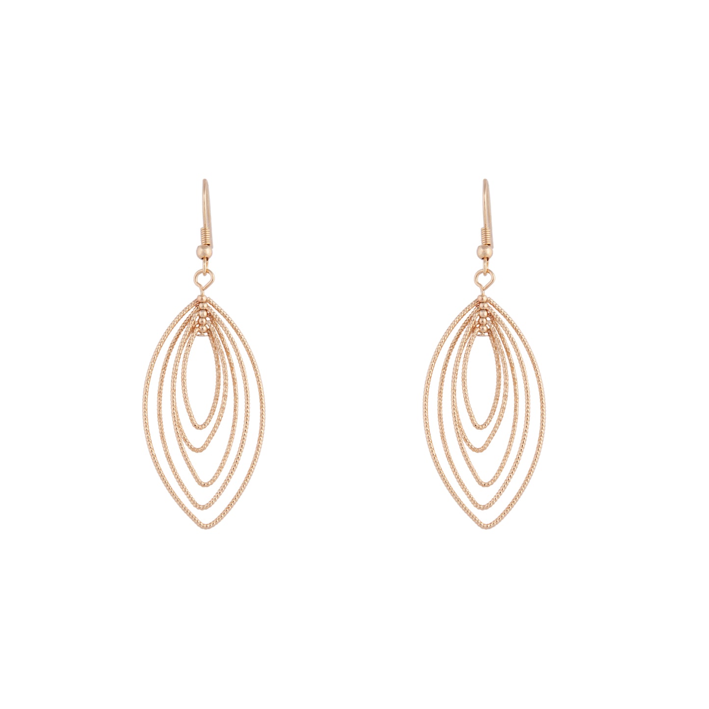DIACUT LAYERED LEAF DROP EARRING