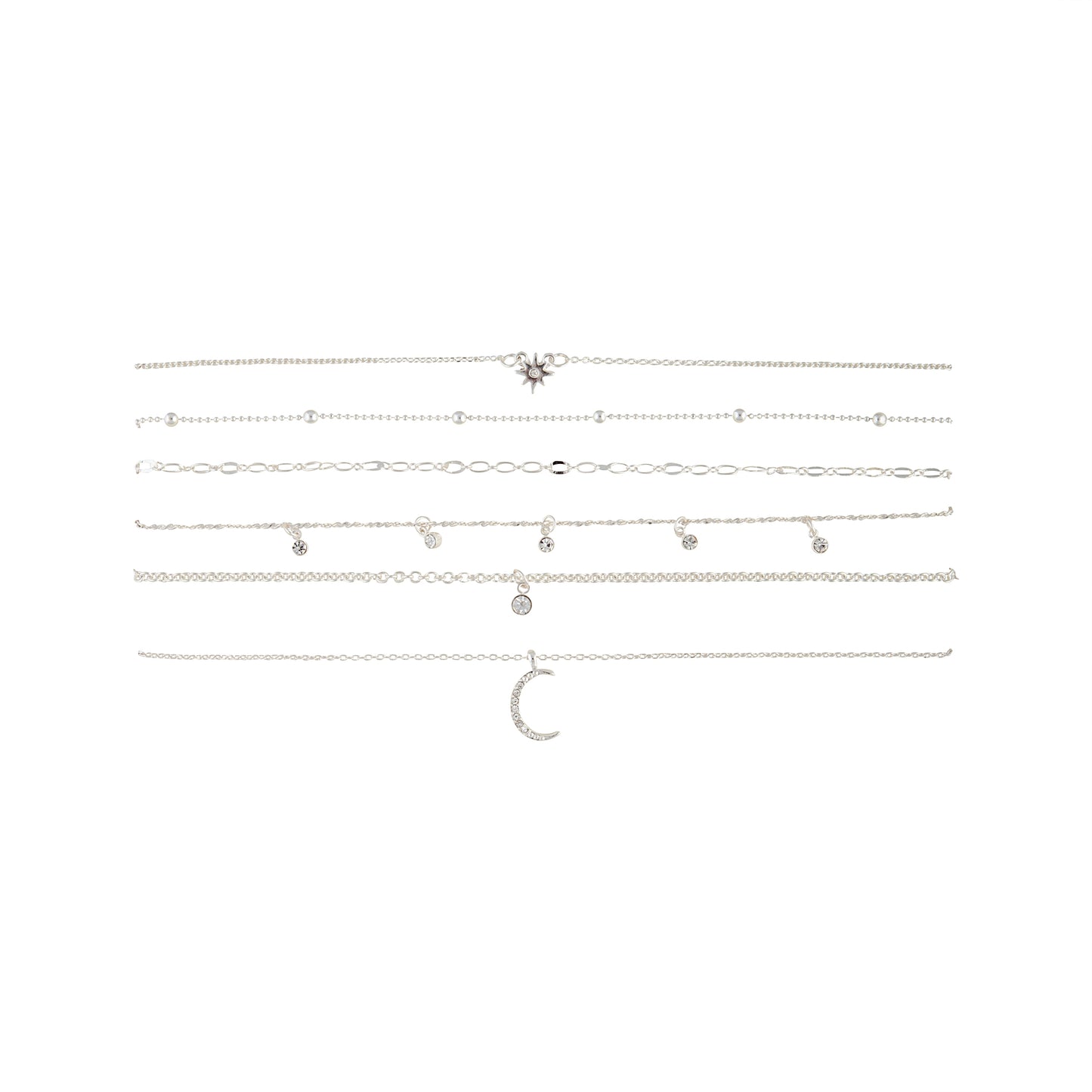 SILVER CELESTIAL FINE CHOKER 6PACK