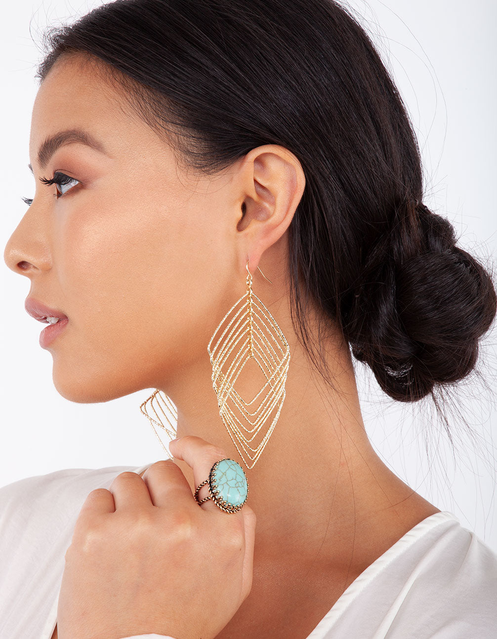 GOLD DIACUT DIAMOND DROP EARRING