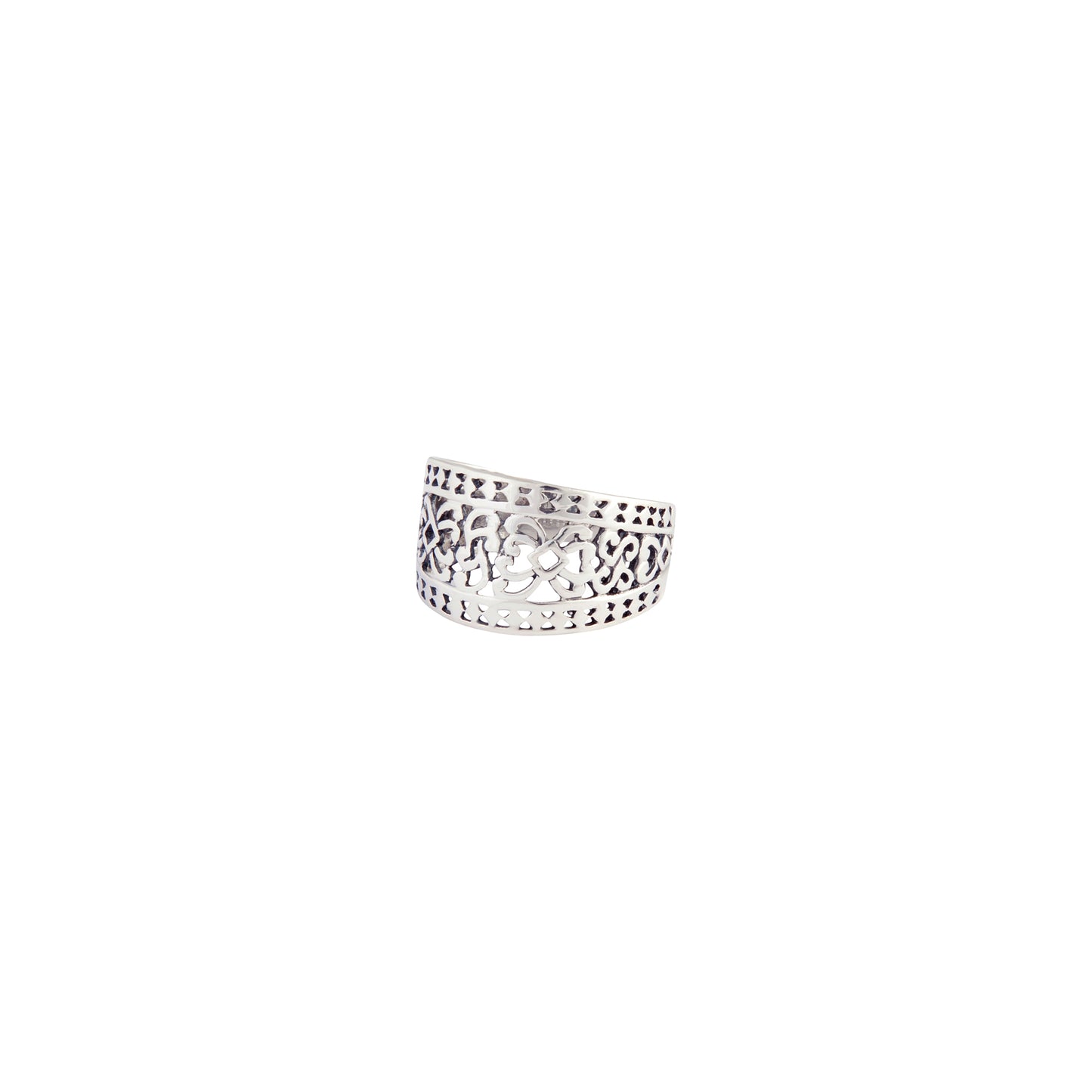 STERLING SILVER WIDE FILIGREE BAND RING