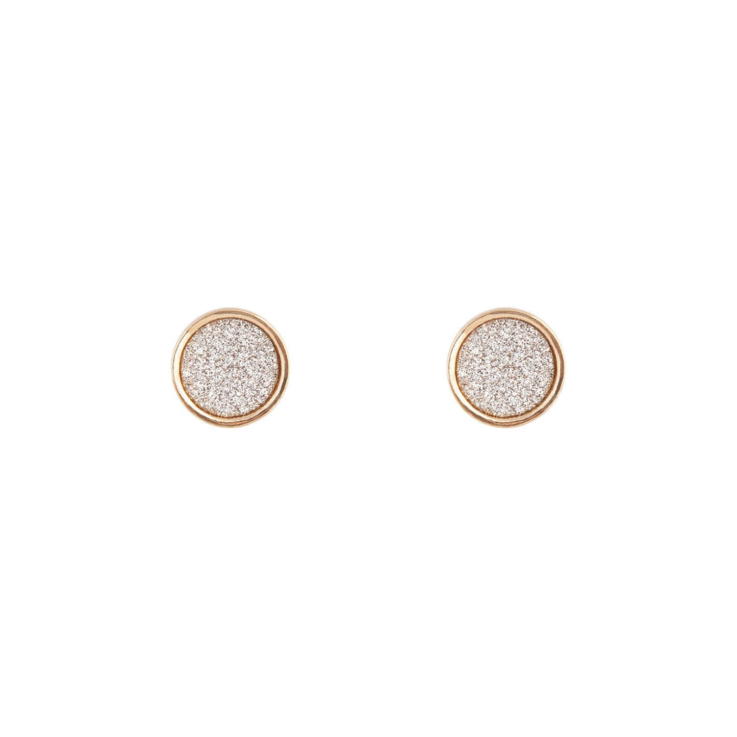 MINI ROUND GLITTER STUDS IN SILVER