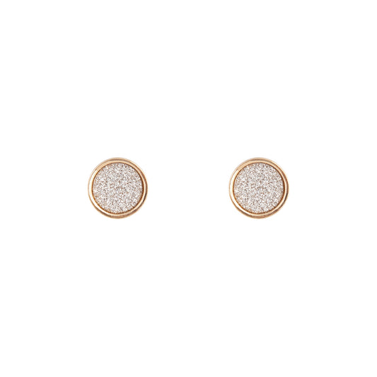 MINI ROUND GLITTER STUDS IN SILVER