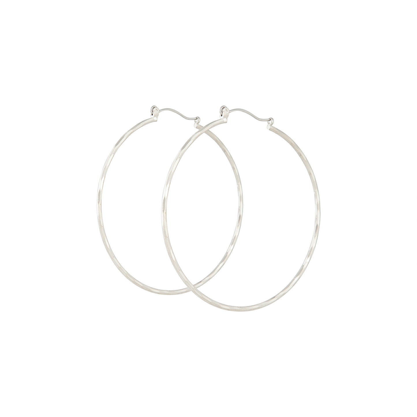 5CM DIA CUT HOOP IN SILVER EARRING