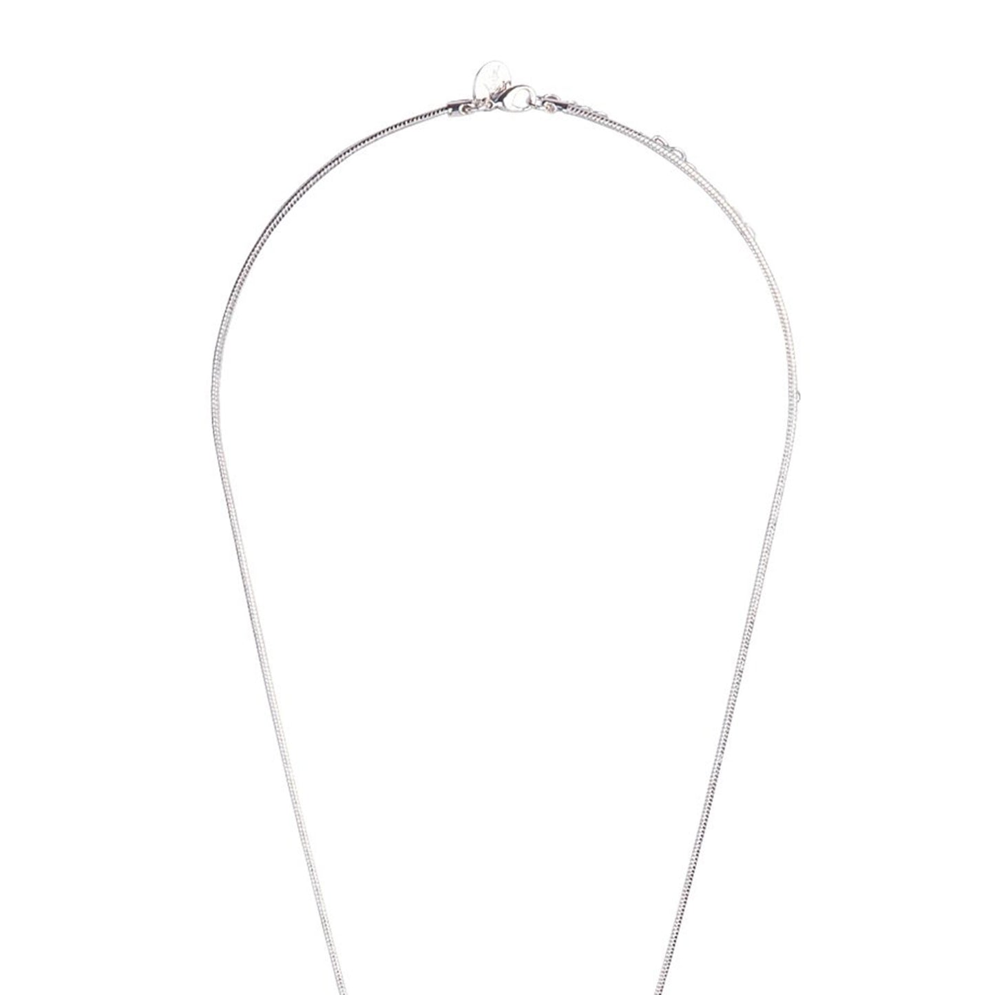SILVER CHAIN TASSEL AND KNOTTED LARIAT NECKLACE