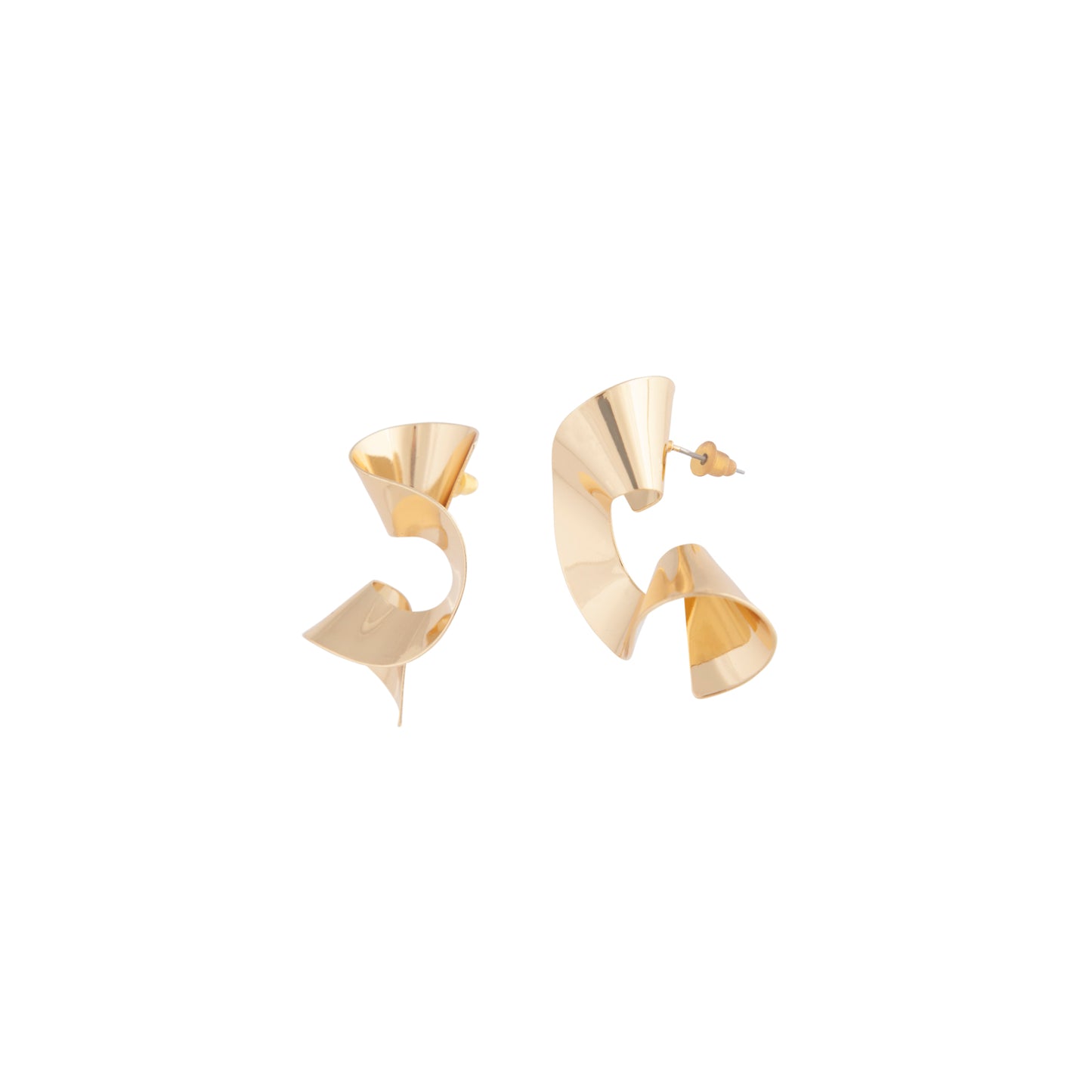 GOLD SWIRL STATEMENT STUD EARRING