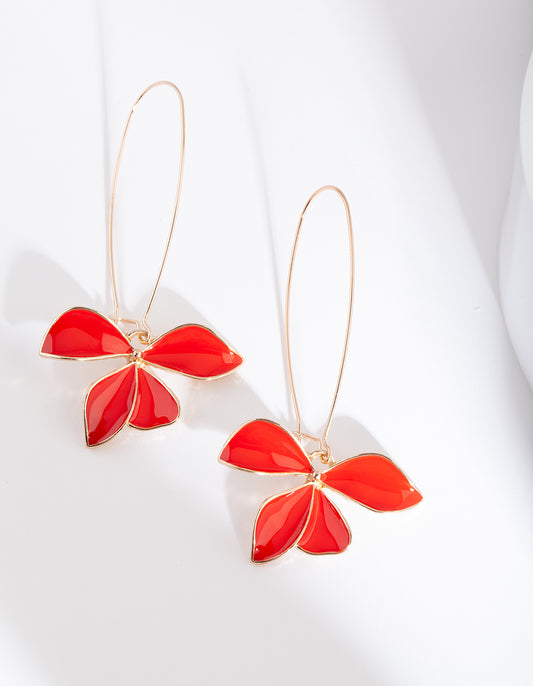 VAL2 SG RED ENAMEL FLWR FSHHK ER