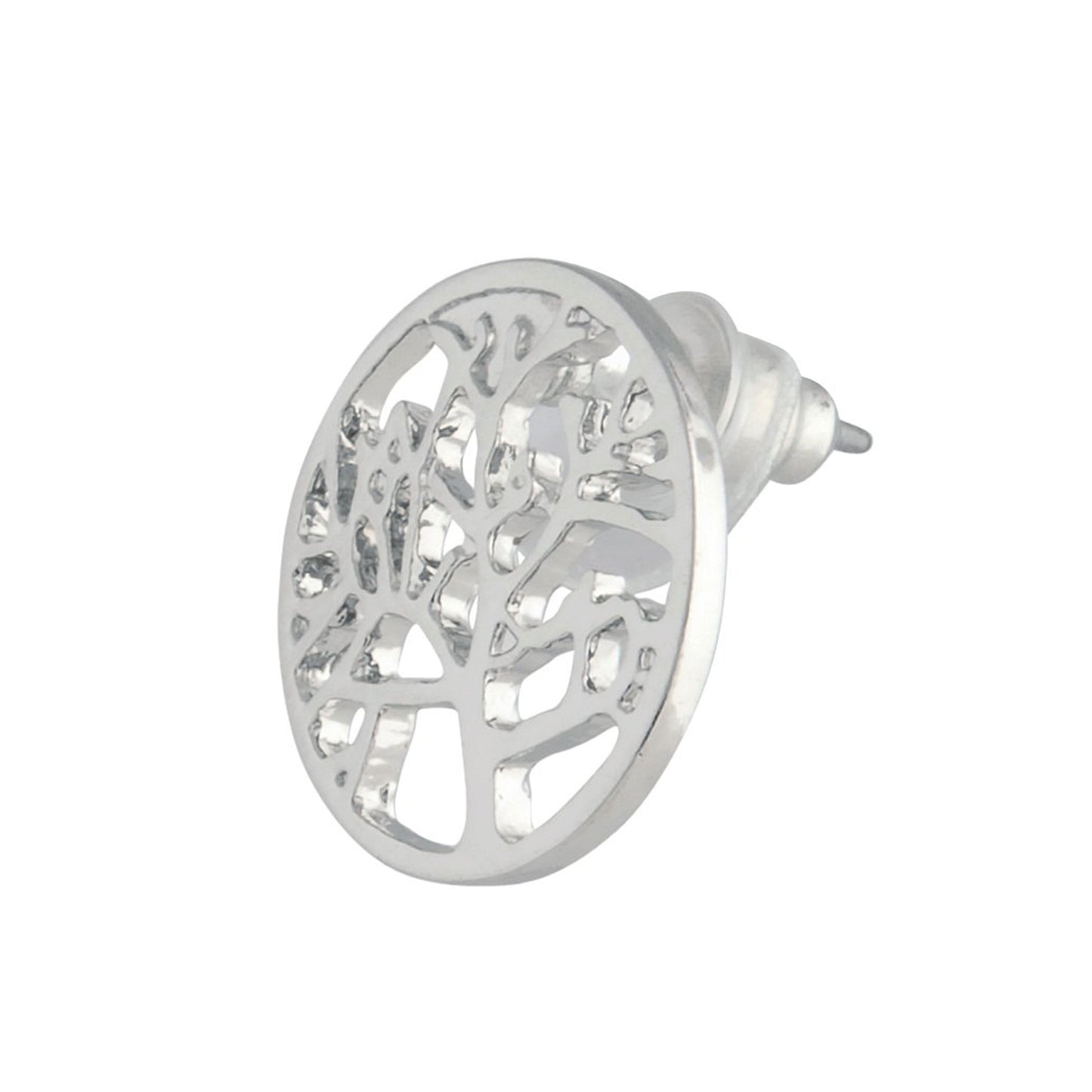 SILVER TONE TREE OF LIFE EARRING