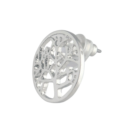 SILVER TONE TREE OF LIFE EARRING