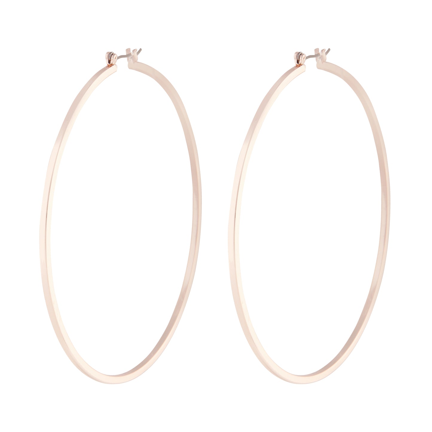 ROSE GOLD SQUARE EDGED 9CM HOOP