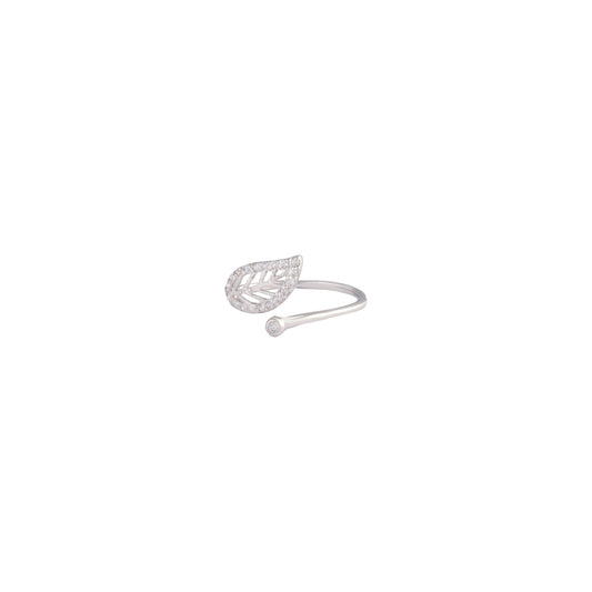 STERLING SILVER LEAF WRAP RING