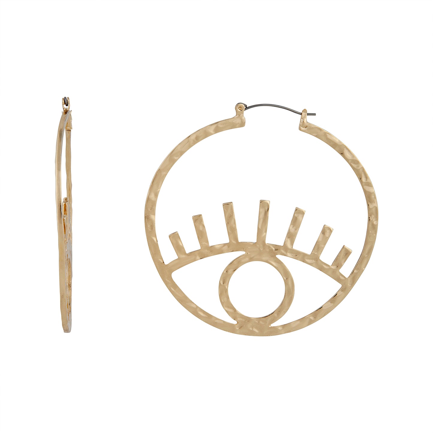 SURR  SG TEXTURD EVIL EYE HOOP