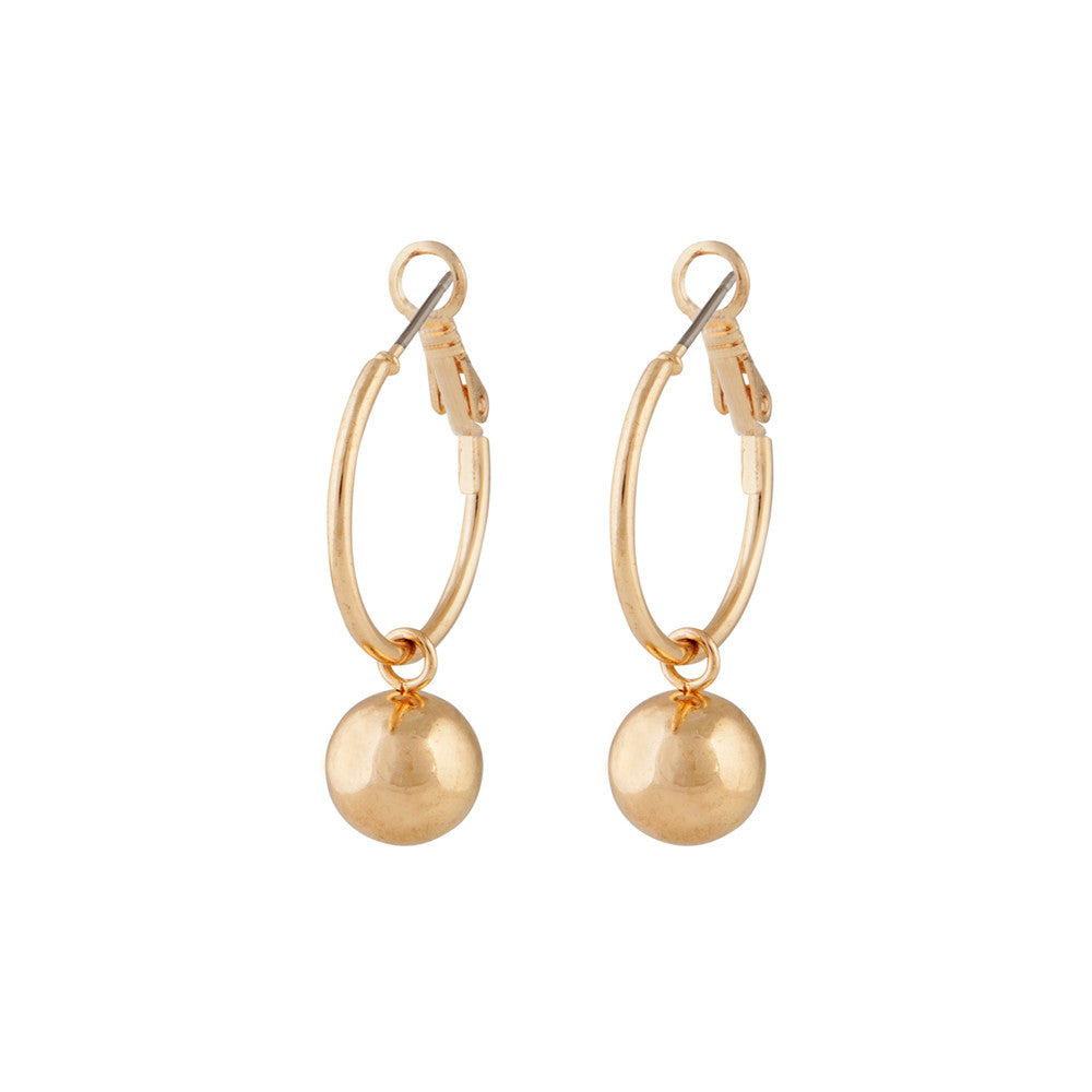 GOLD BEAD DROP HOOP