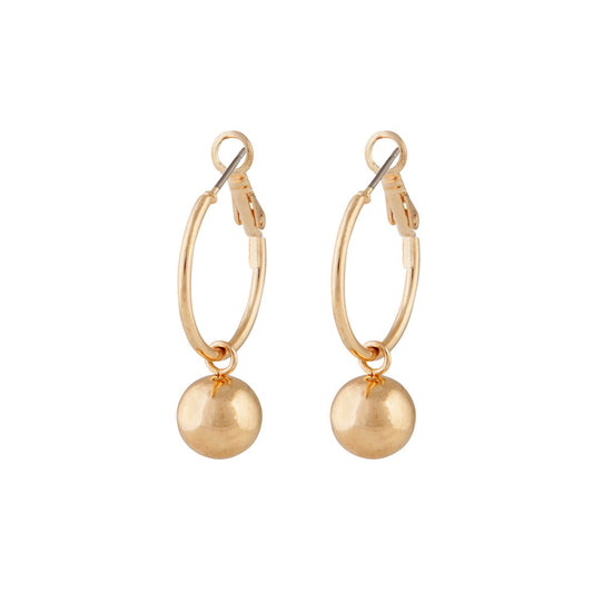 GOLD BEAD DROP HOOP