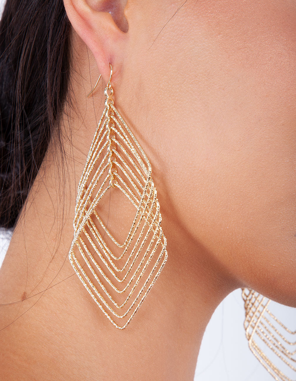 GOLD DIACUT DIAMOND DROP EARRING