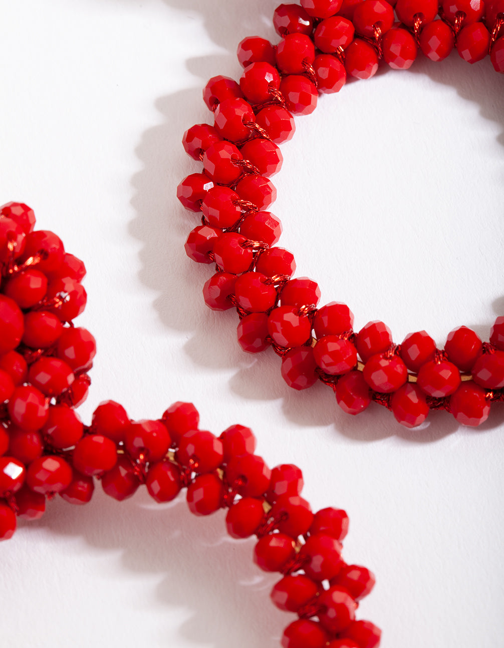 RED SG CLSTR BEADED DR