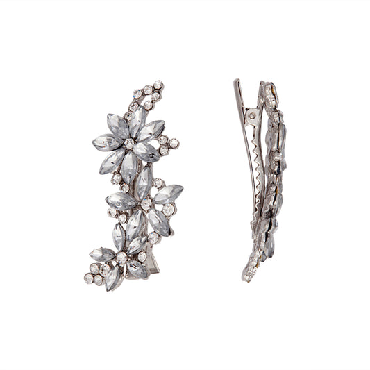 DIAMANTE MULTI FLOWER CLIPS
