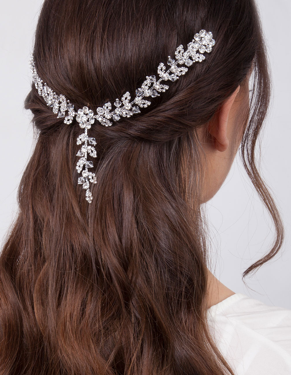 CRYSTAL FLOWER VINE DRAPE CLIP