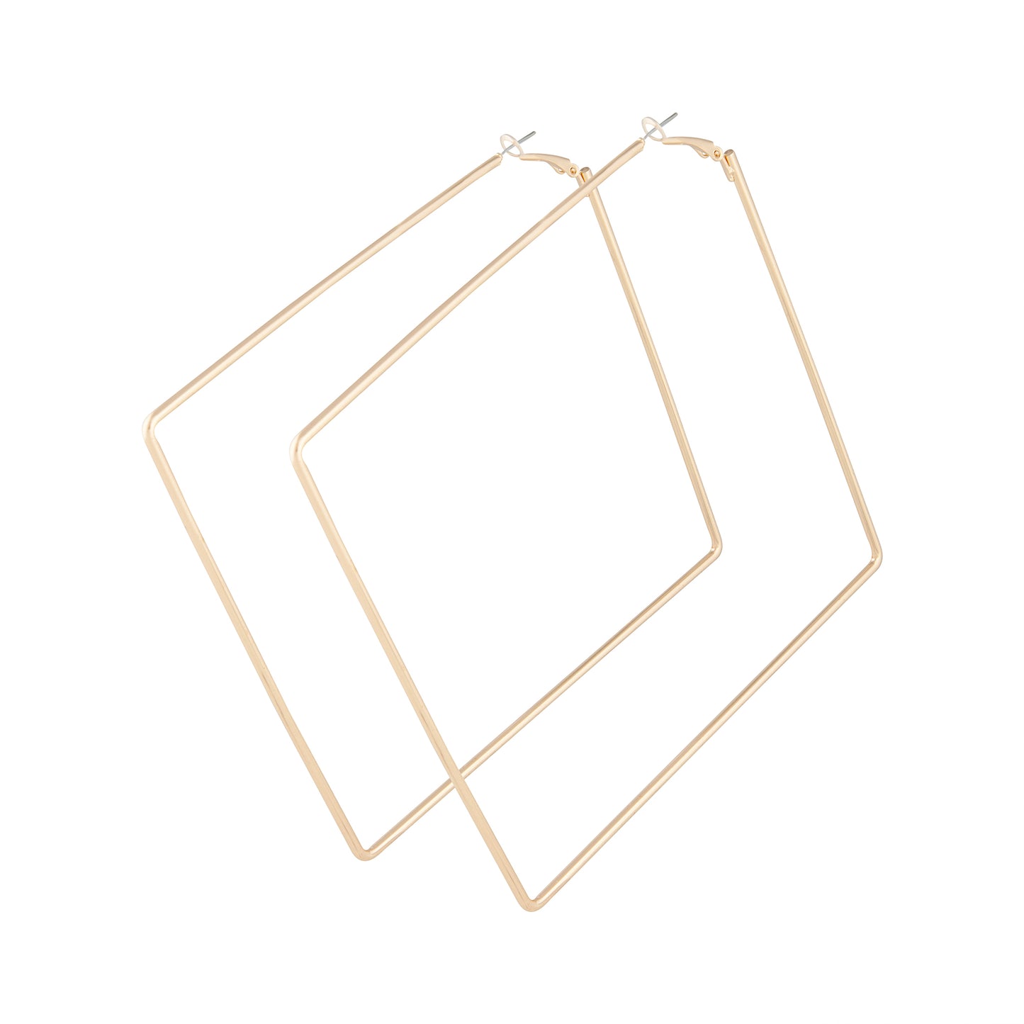 LARGE GOLD SQUARE HOOP EARRING