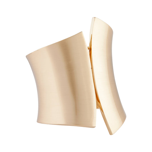 BRUSHED GOLD ASSYMETRICAL CURVED EDGE CUFF