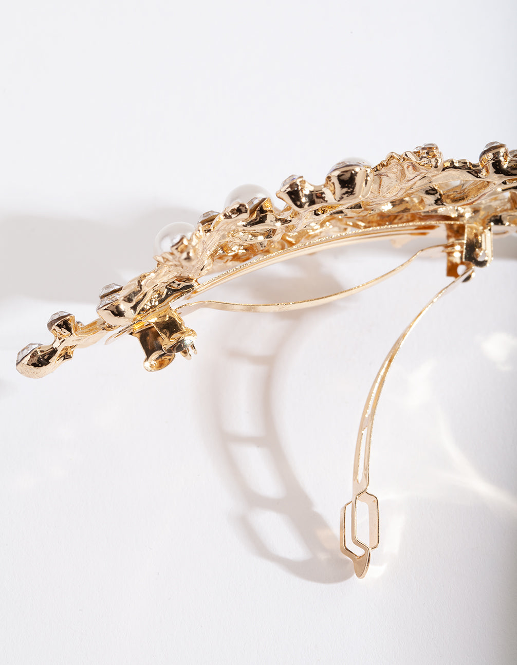 BDBL SG LEAF PRL FLWR BARRETTE