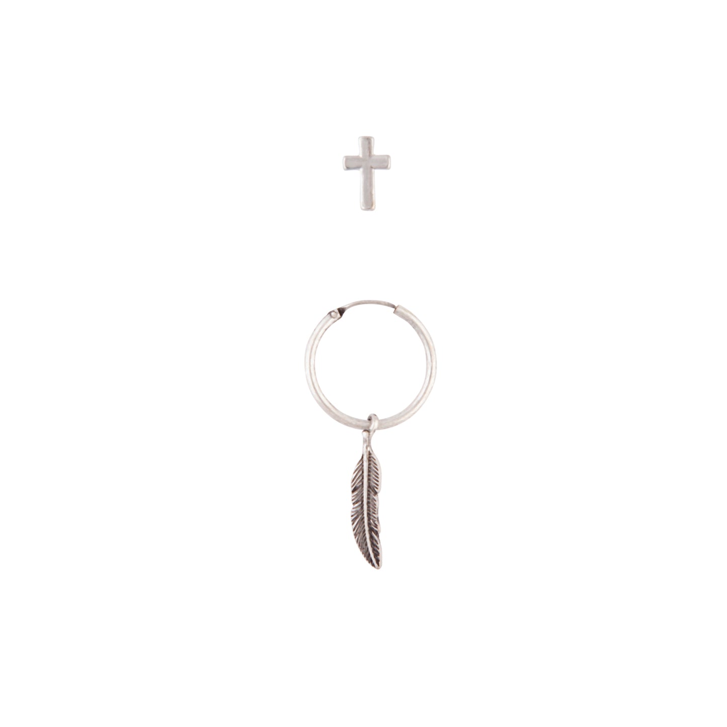 MENS RH CROSS & FAUX FTH 2PK ER@