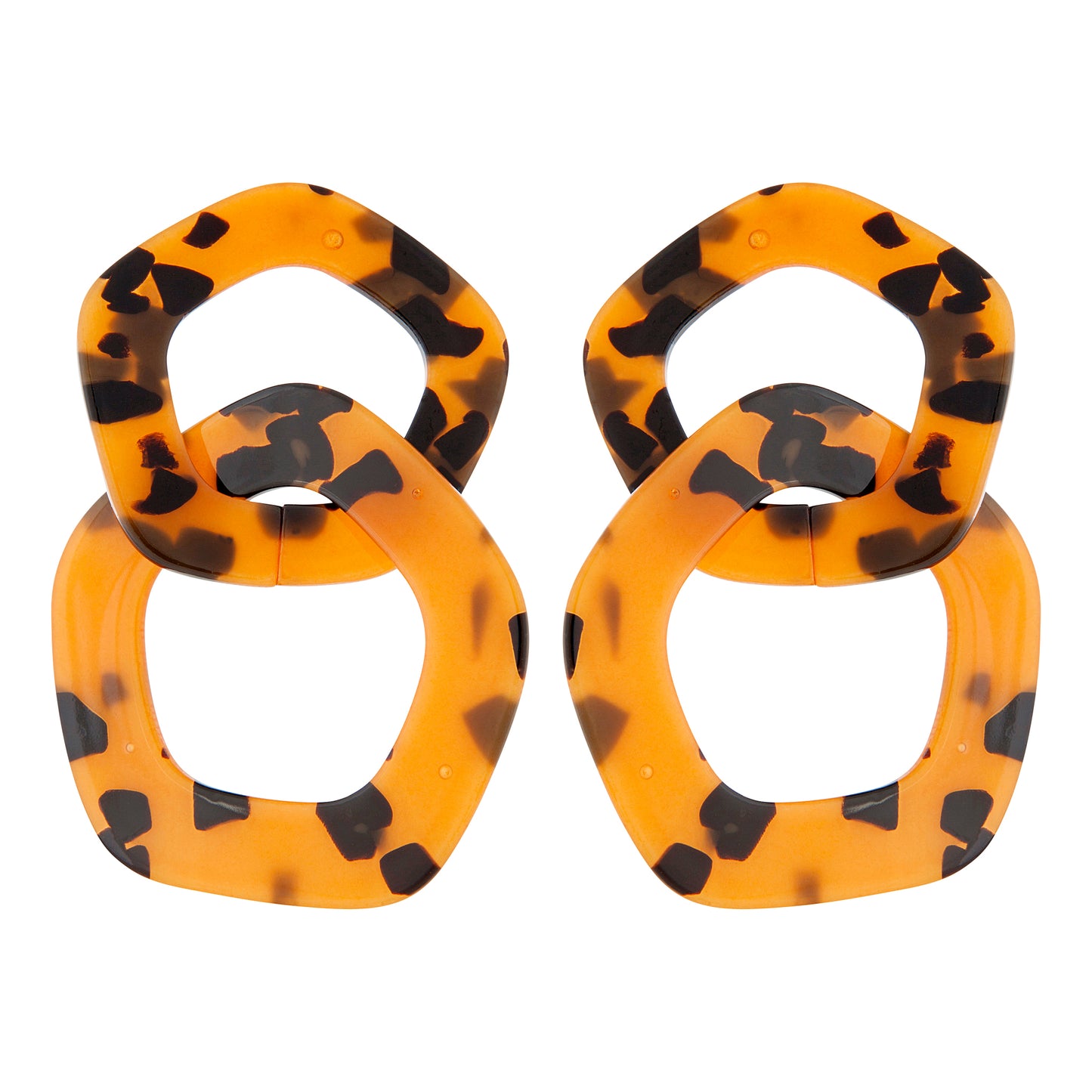 ACRYLIC TORTOISE DOUBLE LINK STATEMENT EAR