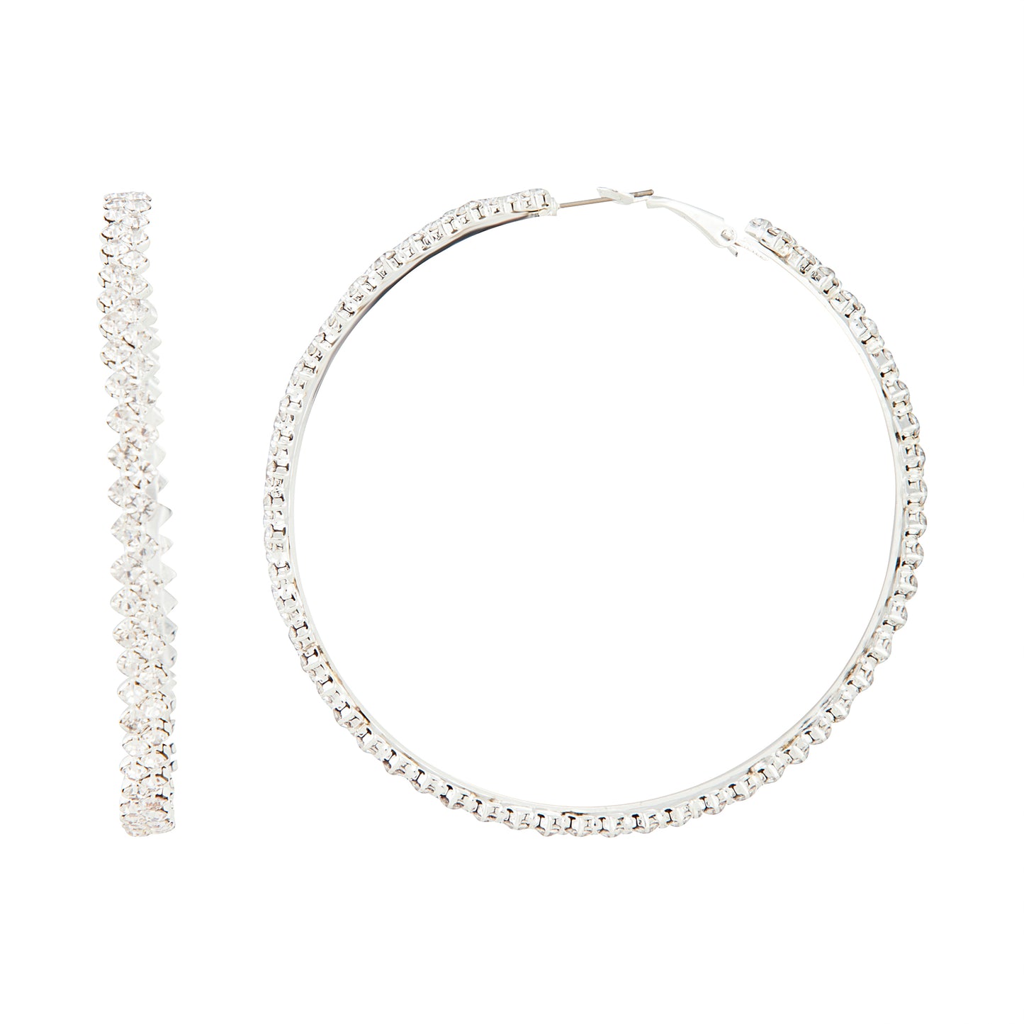 D&P SS LRG STONE SET HOOP