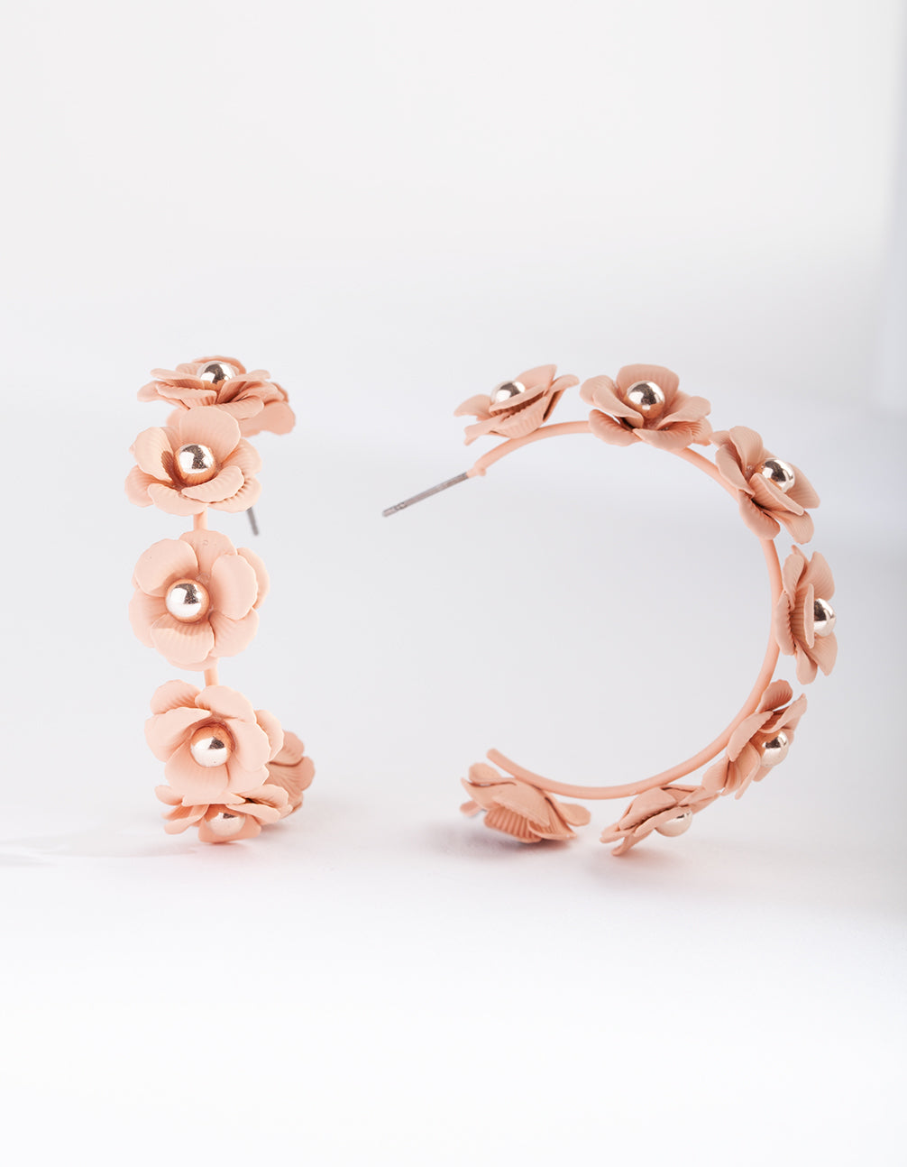 RGLD RG ROW OF FLOWER HOOP ER