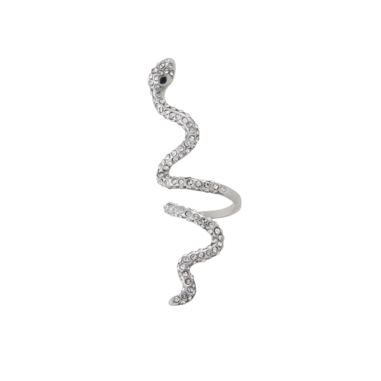 SILVER DIAMANTE ELONGATED SNAKE RING