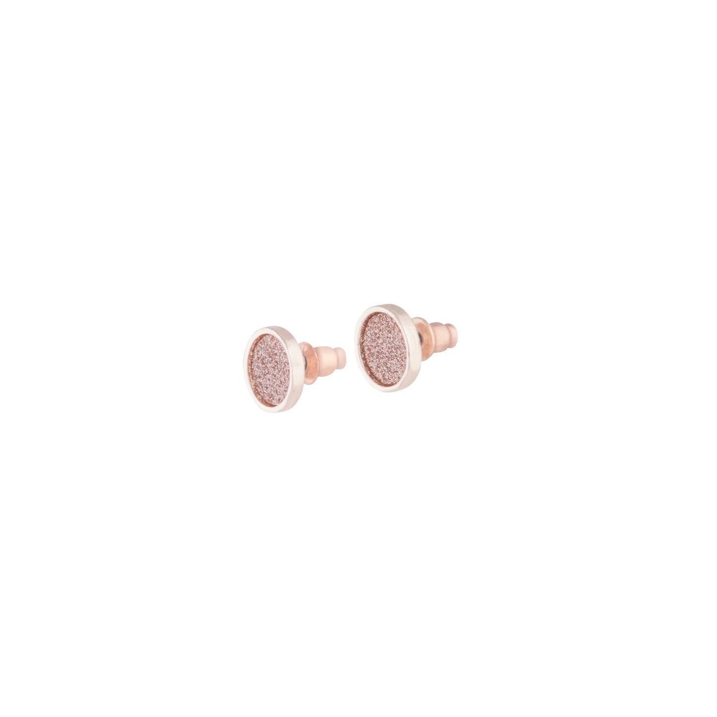 MINI ROUND GLITTER STUDS IN PINK