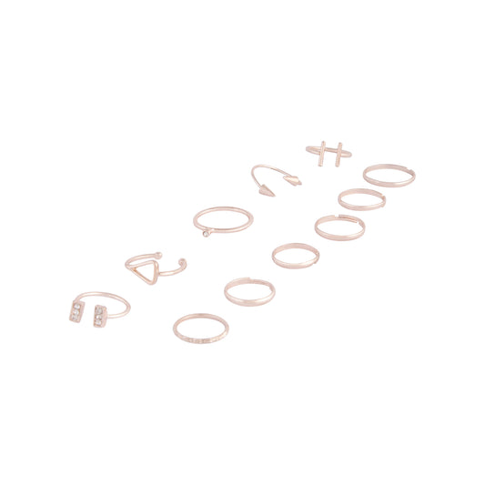 FINE ROSE GOLD MIXED BAND RING PACK