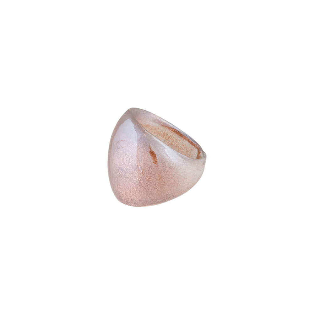 BRONZE GLITTER DOME RING