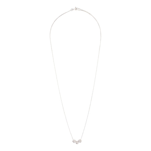 SILVER FIREBALL TRIO ON FINE STERLING SILVER SHORT NECKLACE
