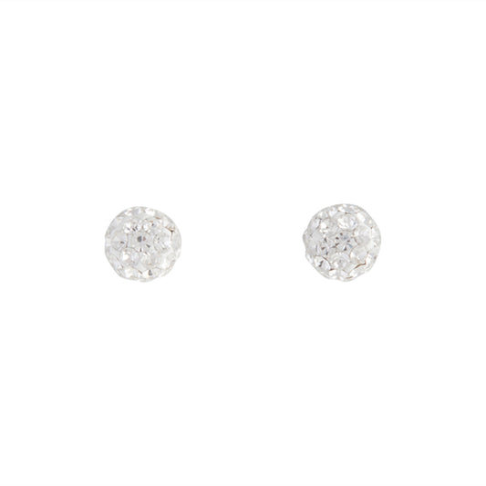 SMALL DIAMANTE FIREBALL STUD EARRING ON STERLING SILVER POSTS