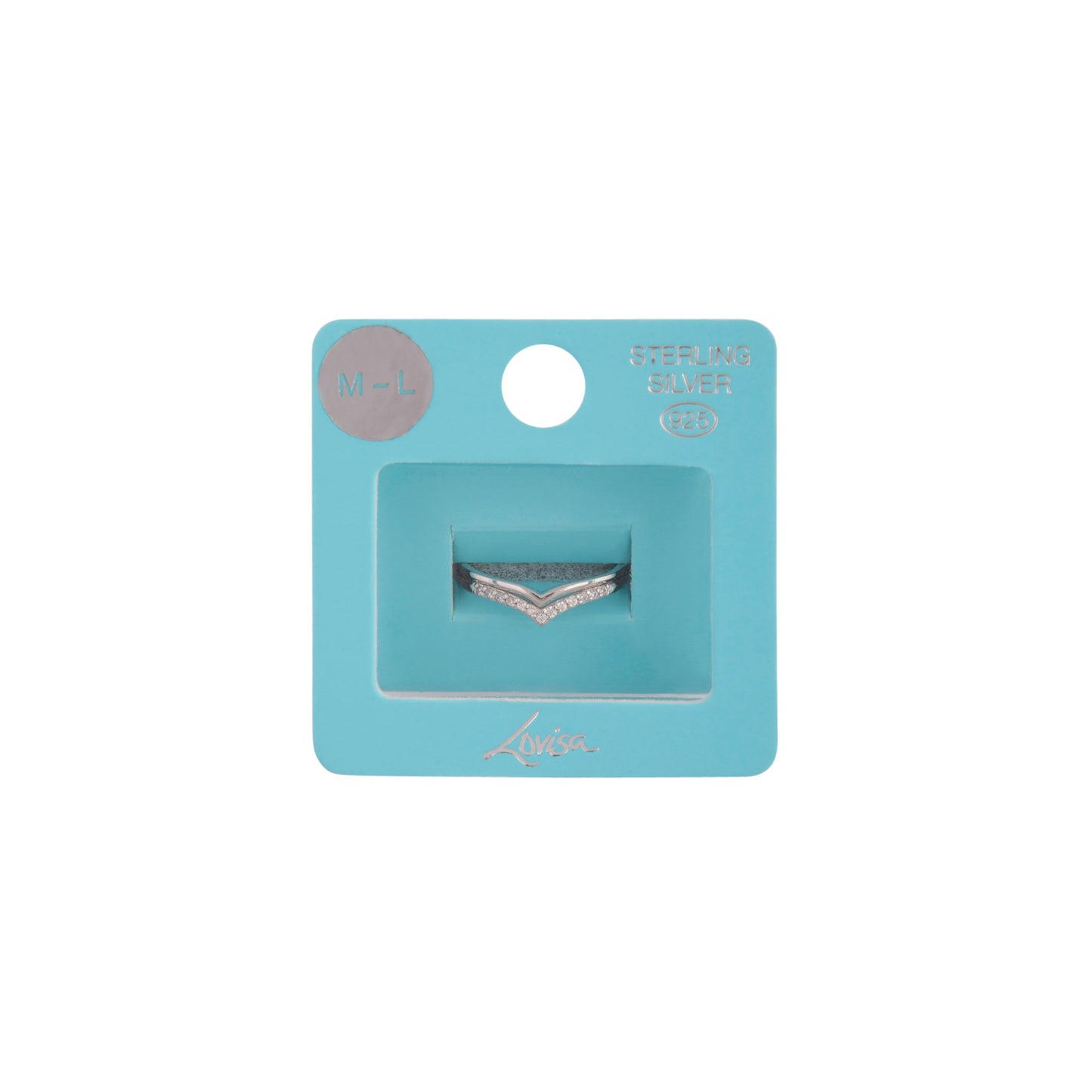 STERLING SILVER AND DIAMANTE DOUBLE CHEVRON BAND