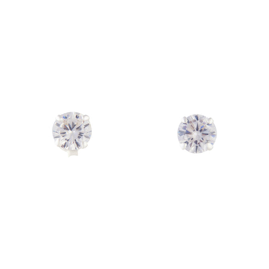 1 CARAT CRYSTAL STUD WITH STERLING SILVER POST