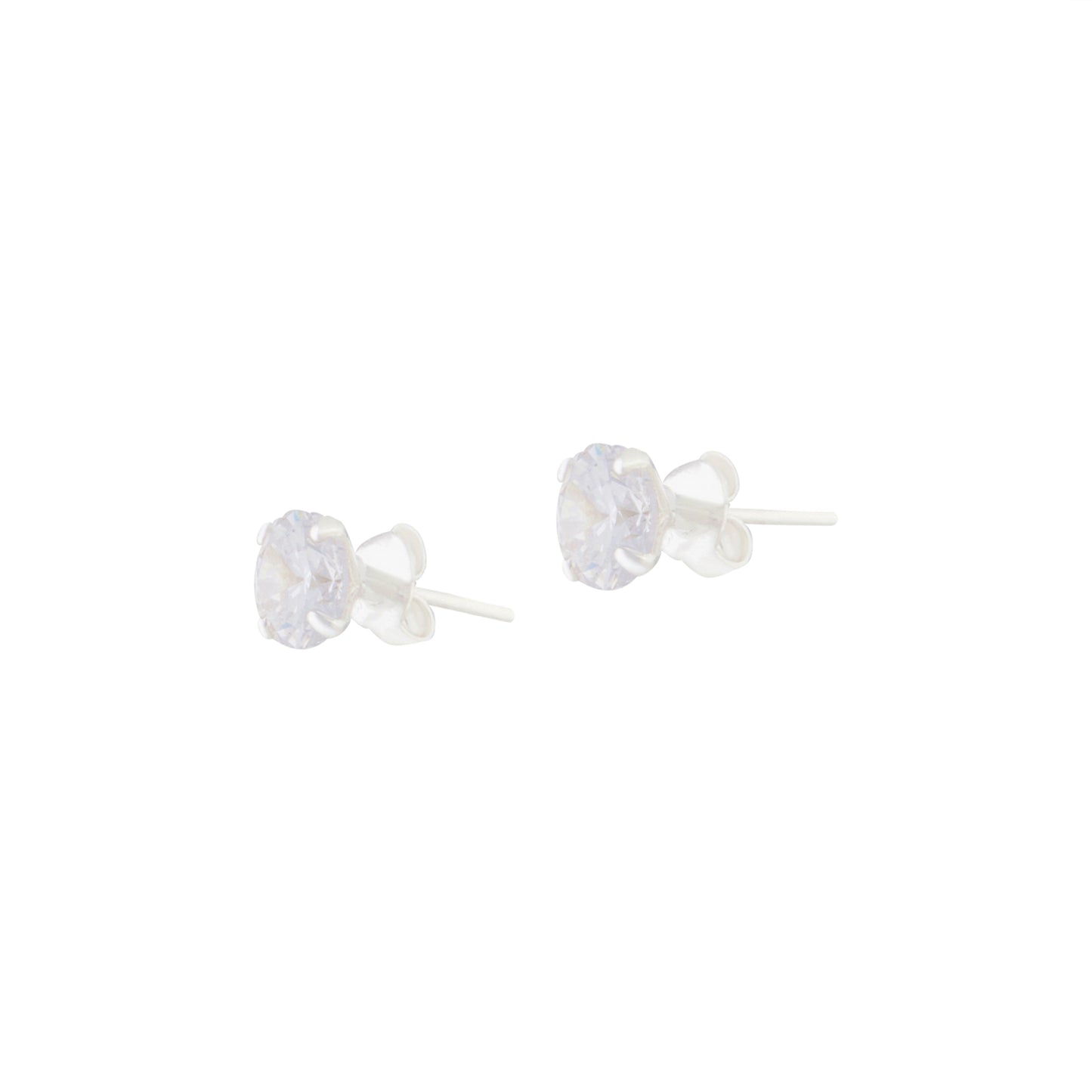 1 CARAT CRYSTAL STUD WITH STERLING SILVER POST
