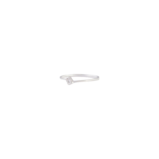MINI CUBIC ZIRCONIA STONE ON FINE STERLING SILVER BAND