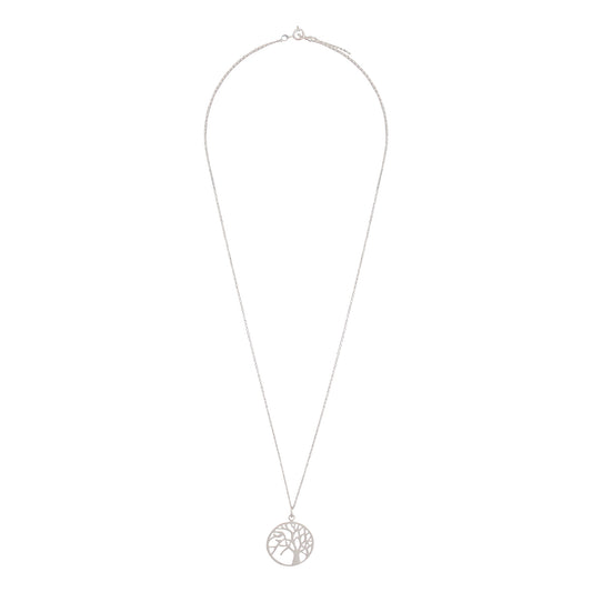 STERLING SILVER FILIGREE TREE OF LIFE PENDANT ON 45CM CHAIN