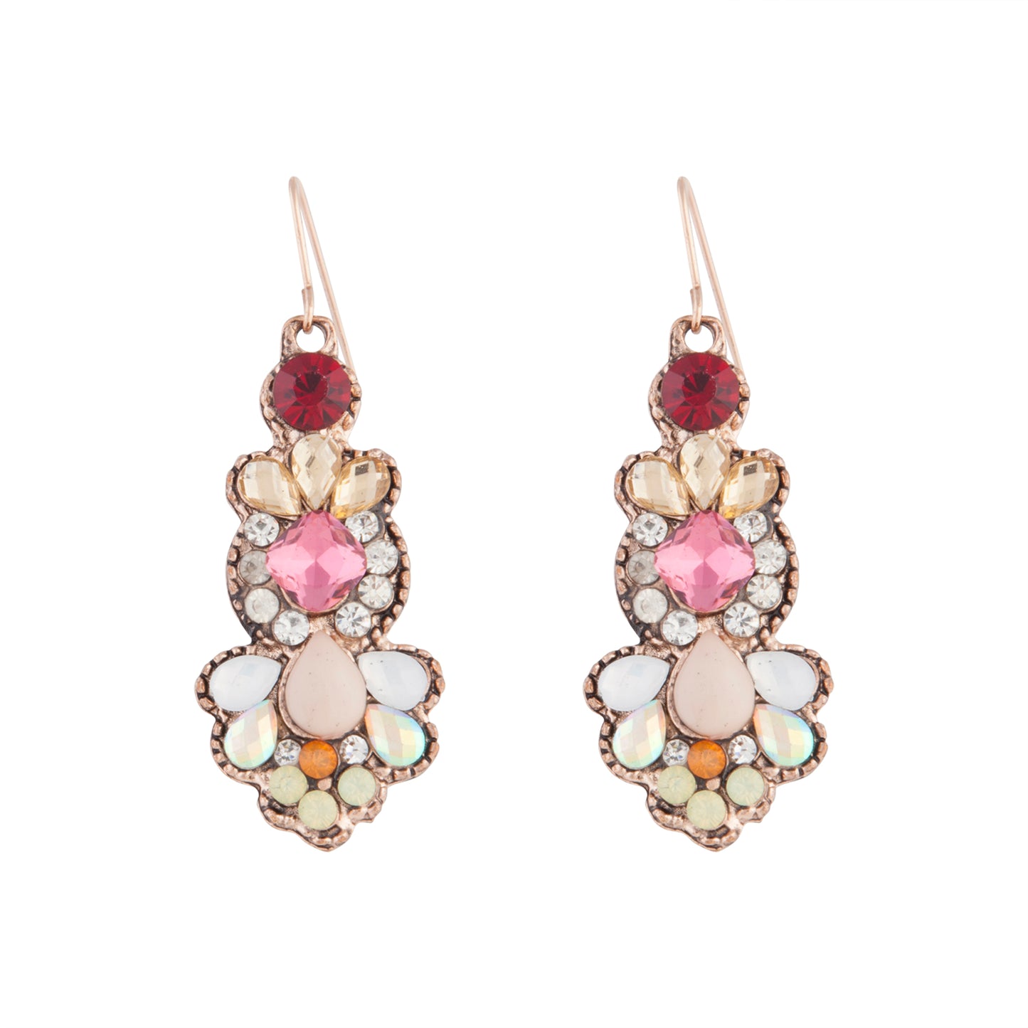 MIXED BEAD AND JEWEL DROP EARRING HANDCRAFTED IN INDIA