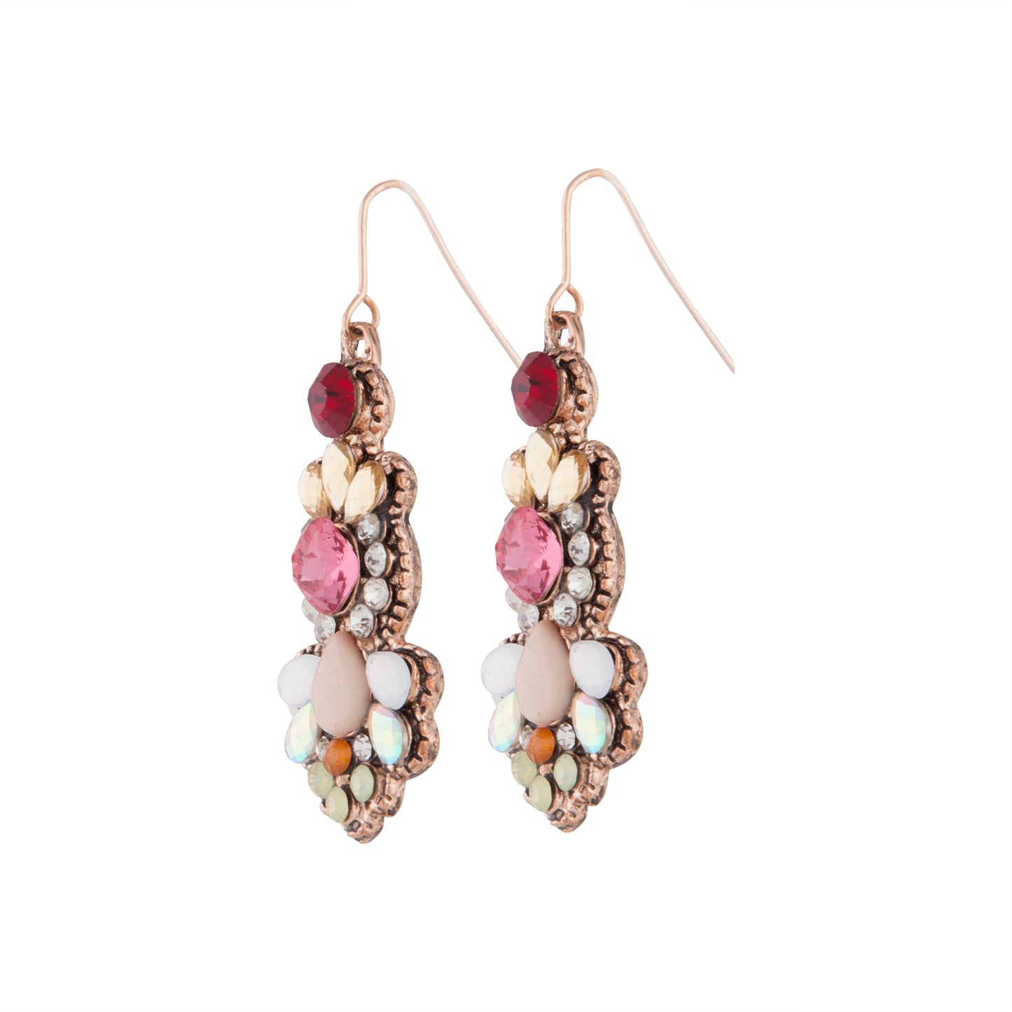 MIXED BEAD AND JEWEL DROP EARRING HANDCRAFTED IN INDIA
