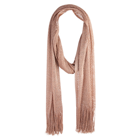 ROSE GOLD LONG DRAPED SCARF