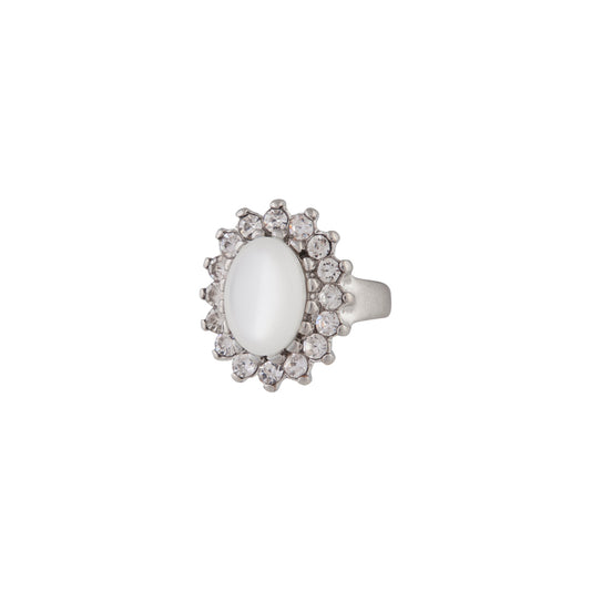 CLOUD STONE WITH DIAMANTE BURST STATEMENT RING