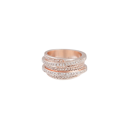 ROSE GOLD SOLID BAND WITH DIAMANTE CRISS CROSS EMBELLISHMENT