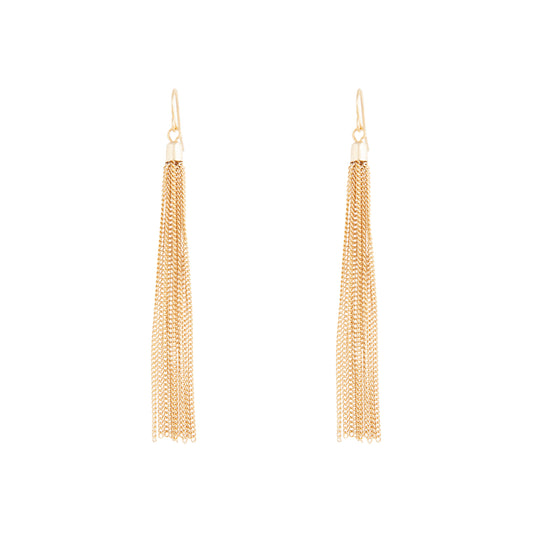 GOLD CHAIN TASSEL DROP EARRING