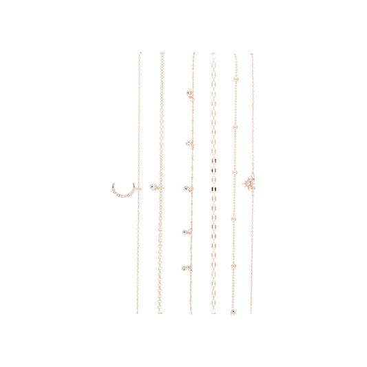 ROSEGOLD CELESTIAL FINE CHOKER 6PACK